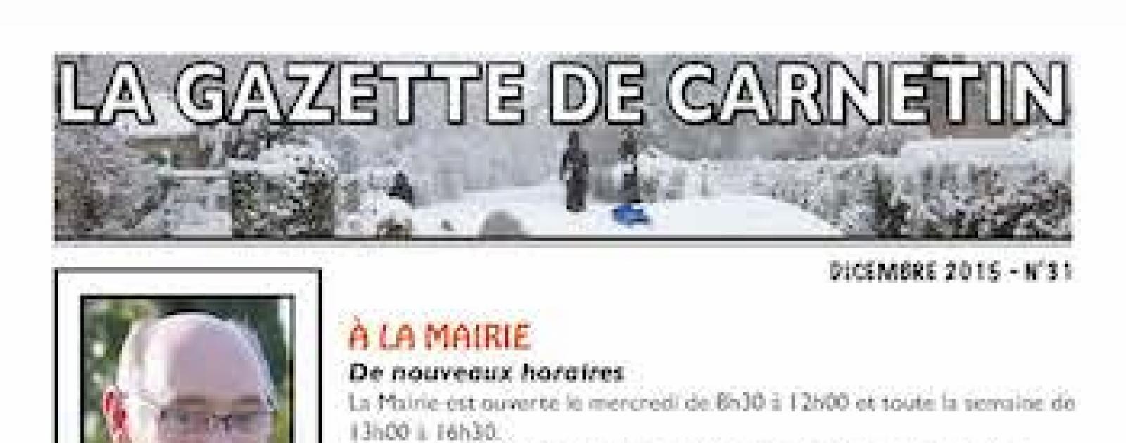 La Gazette De Carnetin Décembre 2015 | Carnetin